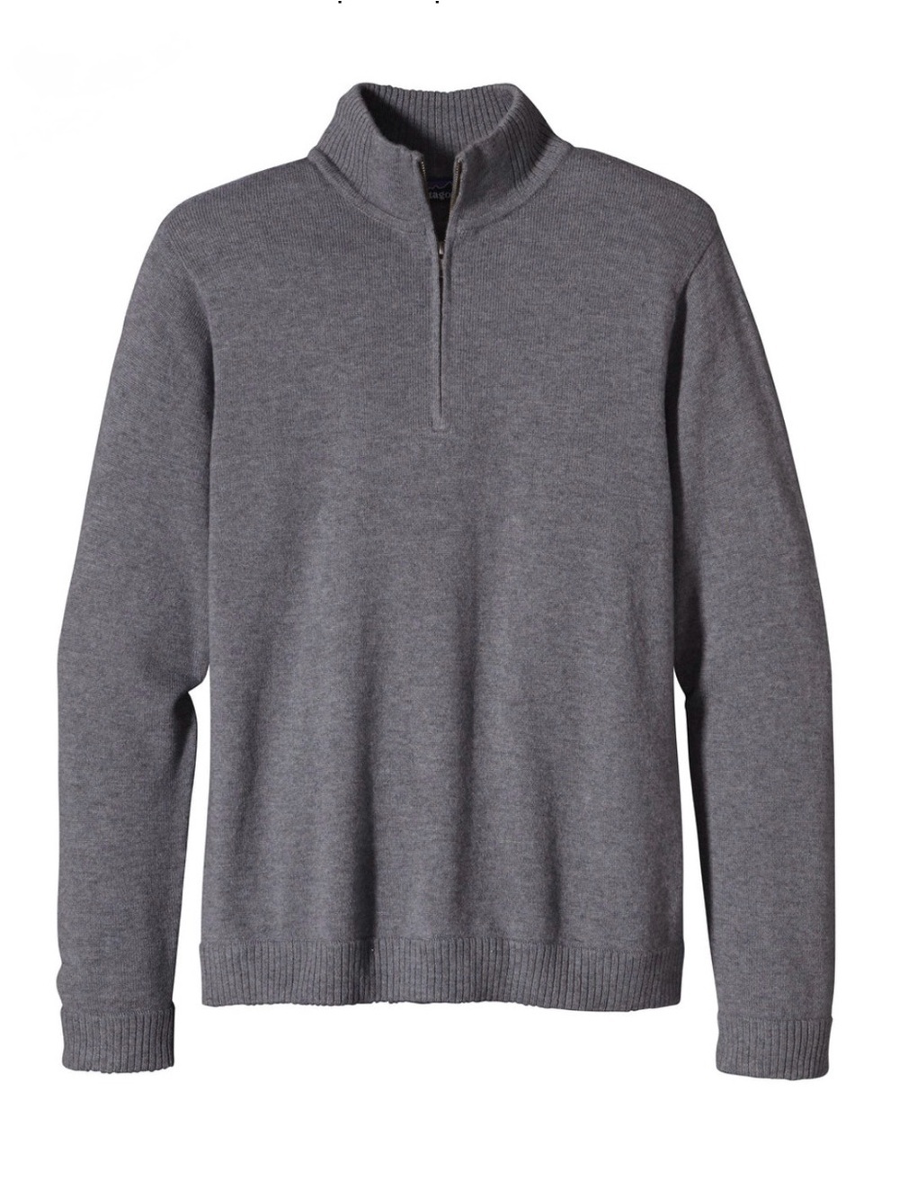 PATAGONIA Lambswool 1/4 Zip Sweater,grey